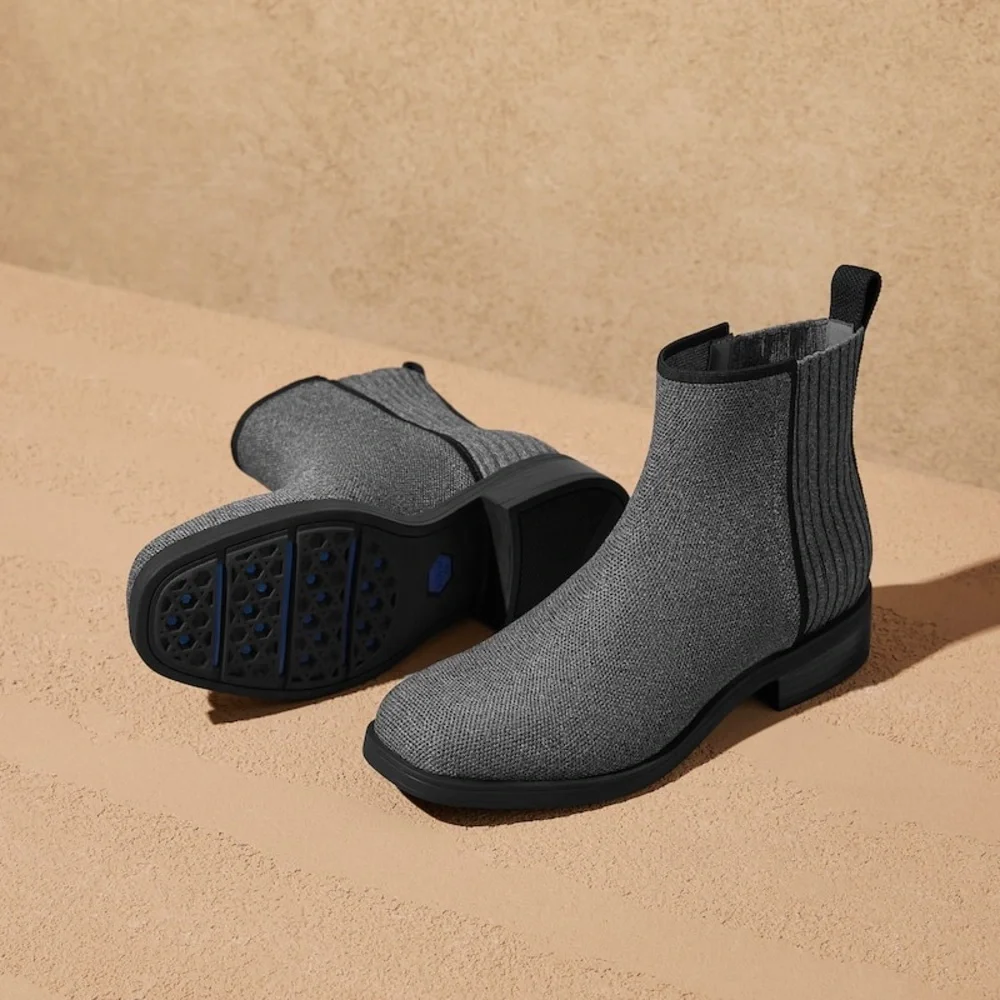Square-Toe Ankle Chelsea Boots (Celina) Size 39